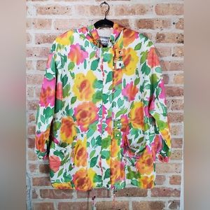 Floral Watercolor Windbreaker Jacket